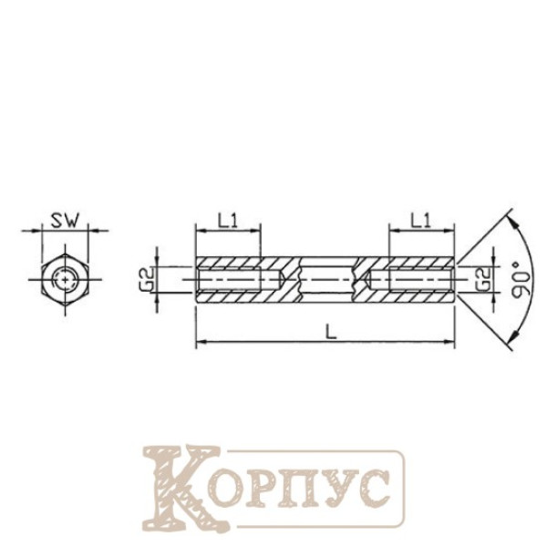 Стойка шестигранная M3 *05 113