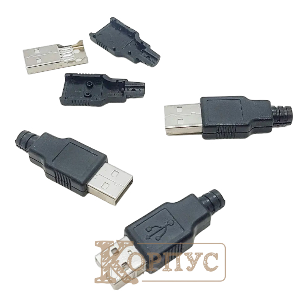 Роз'єм штекер USB 4 в розбірному корпусі
