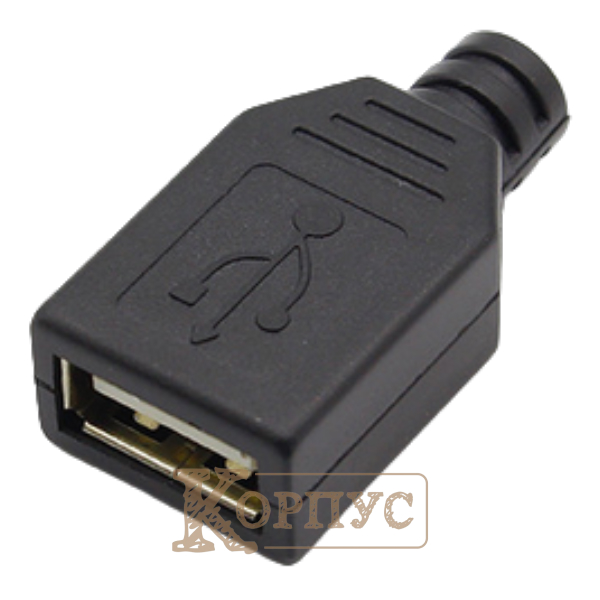 Роз'єм штекер мама USB 4 в розбірному корпусі