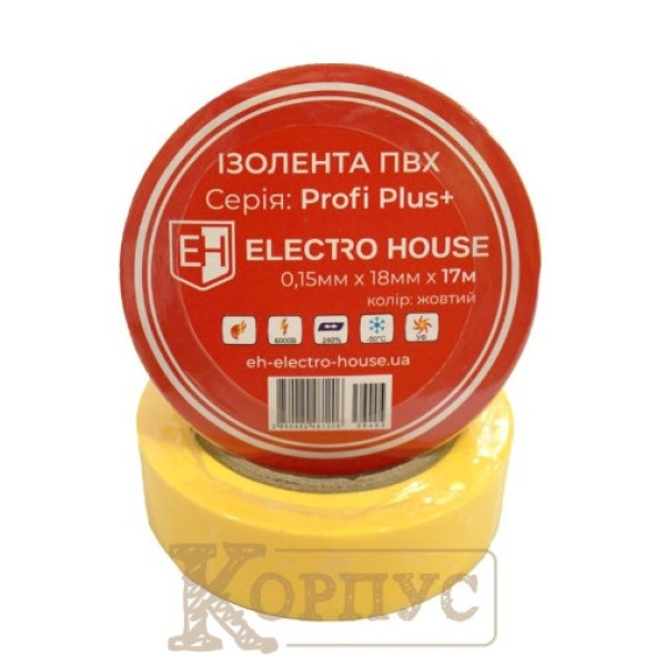 Ізоляційна стрічка жовта 17 м EH-AHT-1814