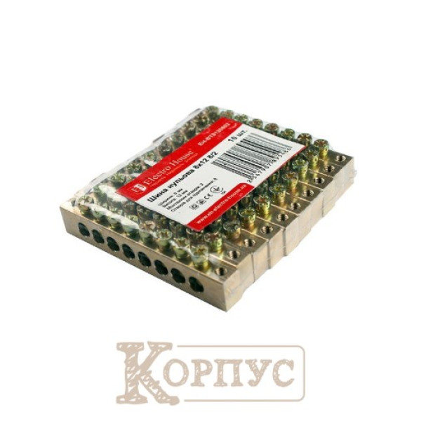 Шина нульова 8х12 мм² 8/2, 2 отвори EH-BT8120802