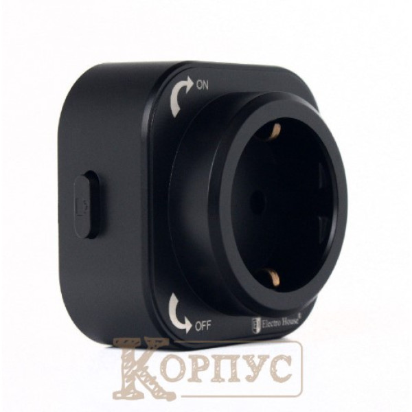 Розетка трекова із заземленням 16A Unique Elegance Pandora EH-PT-001B чорна