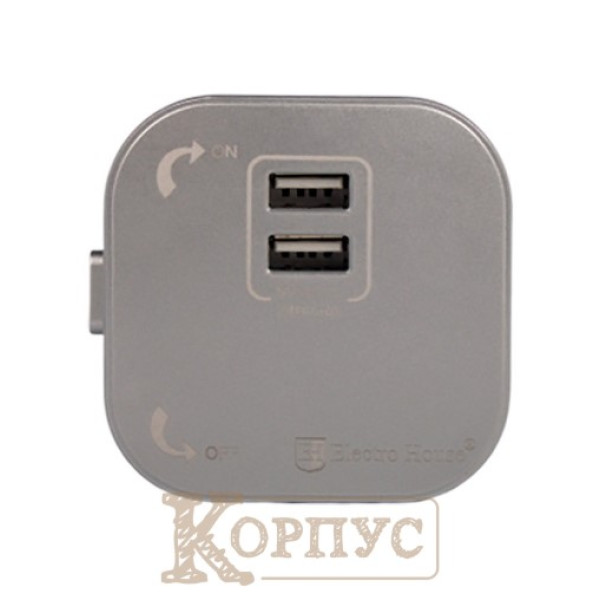 Розетка трекова подвійна USB 2.4 А Unique Elegance Pandora EH-PT-002 срібло