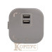 Розетка трекова подвійна USB 2.4 А Unique Elegance Pandora EH-PT-002 срібло