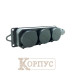 Колодка на 3 гнізда із заземленням та кришкою Garant EH-RB-W3