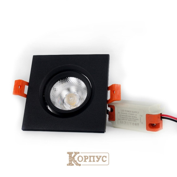 LED точковий світильник 5Вт стельовий 45° чорний EH-CLM-01