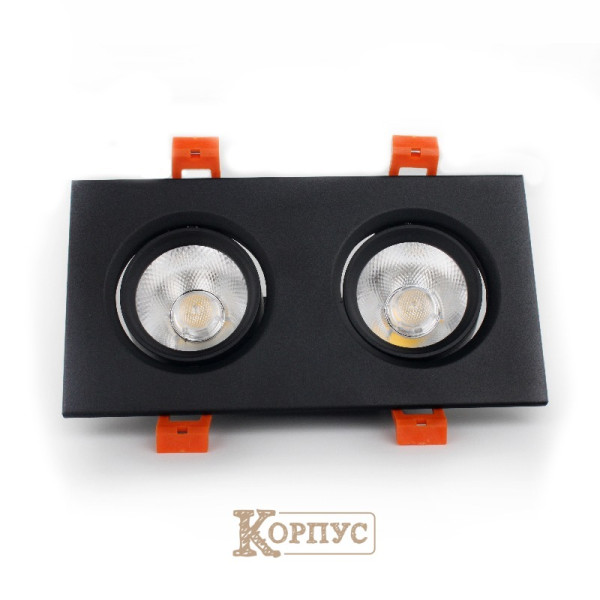 LED точковий світильник стельовий 5Wx2 чорний EH-CLM-04