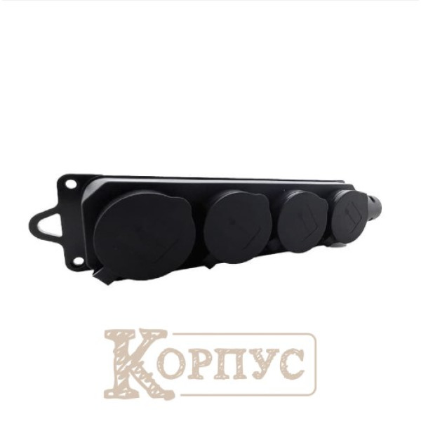 Колодка на 4 гнізда із заземленням та кришкою Garant EH-RB-W4