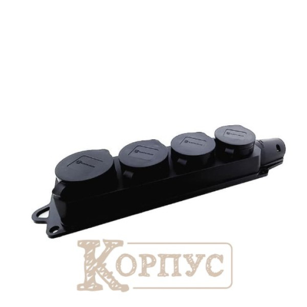 Колодка на 4 гнізда із заземленням та кришкою Garant EH-RB-W4
