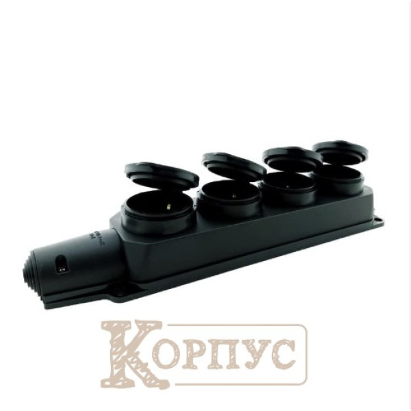 Колодка на 4 гнізда із заземленням та кришкою Garant EH-RB-W4