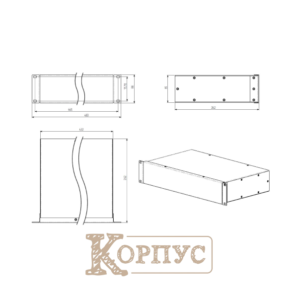 Корпус металевий 2U-260S в 19 стійку Rack Professional