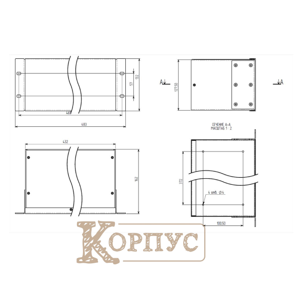 Корпус металевий 3U-160S в 19 Rack Professional