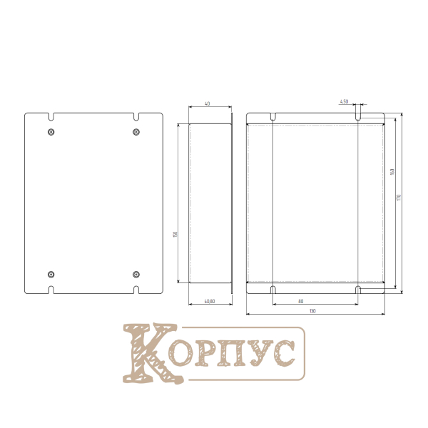 Корпус металевий з кріпленням MB-67