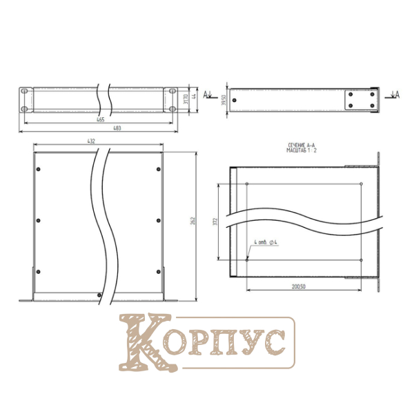 Корпус металевий 1U-260S в 19  Rack  Professiona