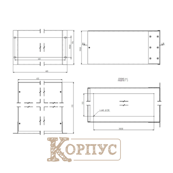 Корпус металлический 4U-370S в 19 стойку Rack Professional