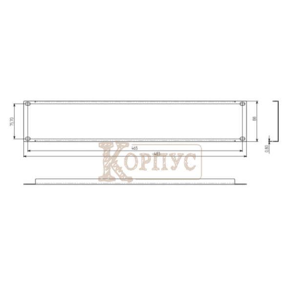 Панель заглушка 2U 19″