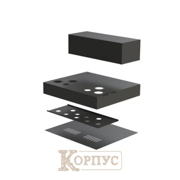 Шасси лампового усилителя звука MiBox модель 9x-UNIVERSAL v.06.03.2021 (Ш400 Г344 В176(66))